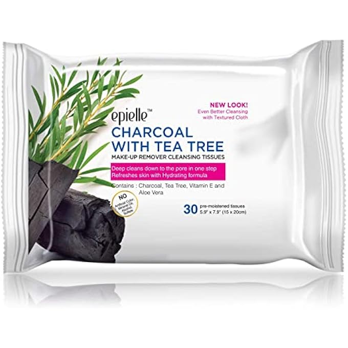 Epielle MAKEUP REMOVER WIPES, REMOVE WATERPROOF MASCARA, GENTLE DAILY FACIAL CLEANSER TOWELETTES WITH COLLAGEN, TEA TREE & ALOE VERA, STOCKING STUFFERS, 30 COUNT (PACK OF 6) - Image 3